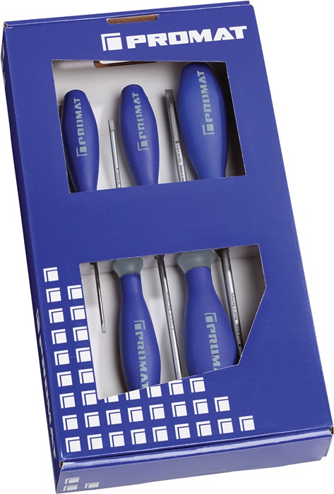 PROMAT Schraubendrehersatz mit 3-Komponentengriff
